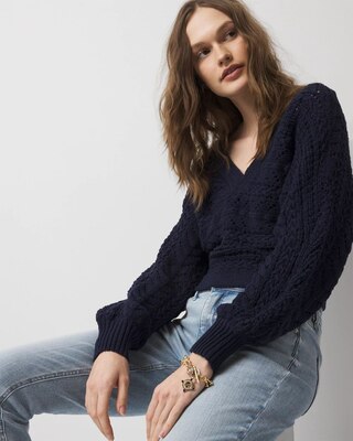 Chunky Knit Dolman Pullover Sweater | White House Black Market